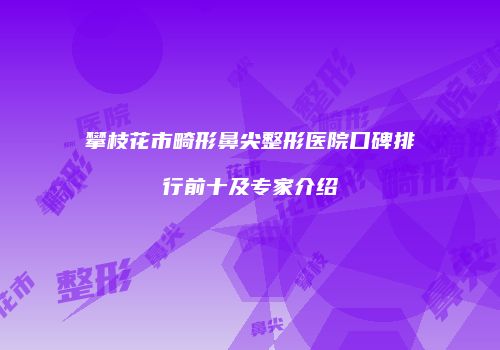 攀枝花市畸形鼻尖整形医院口碑排行前十及专家介绍